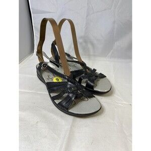 BareTraps Womens Jacee Slingback denim Leather Wedge Sandals Size 9 M